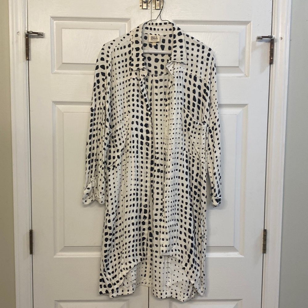 Zulu & Zephyr Button Down Signature Shirt Dress size 12
